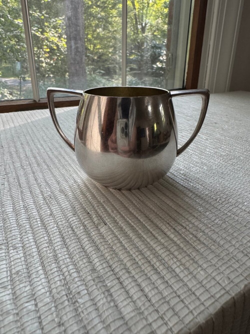 Empire Crafts Quadruple Plate Silverplate Open Sugar Bowl | Two Handles